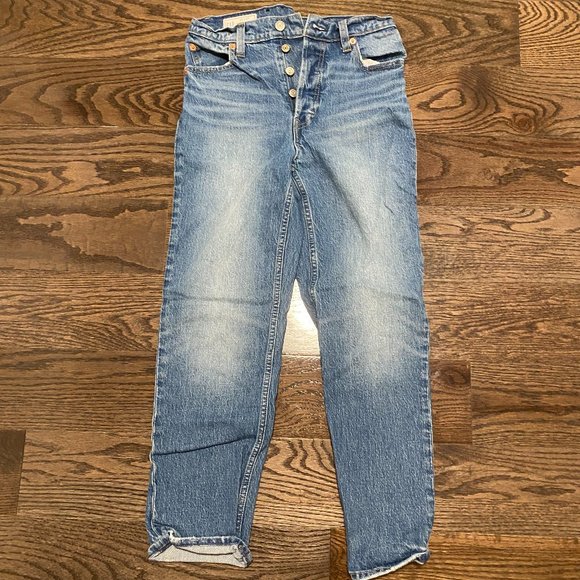 Gap Jeans | High Rise Cheeky Straight Jeans Light Indigo | Women's Size 27 Reg - Picture 3 of 5